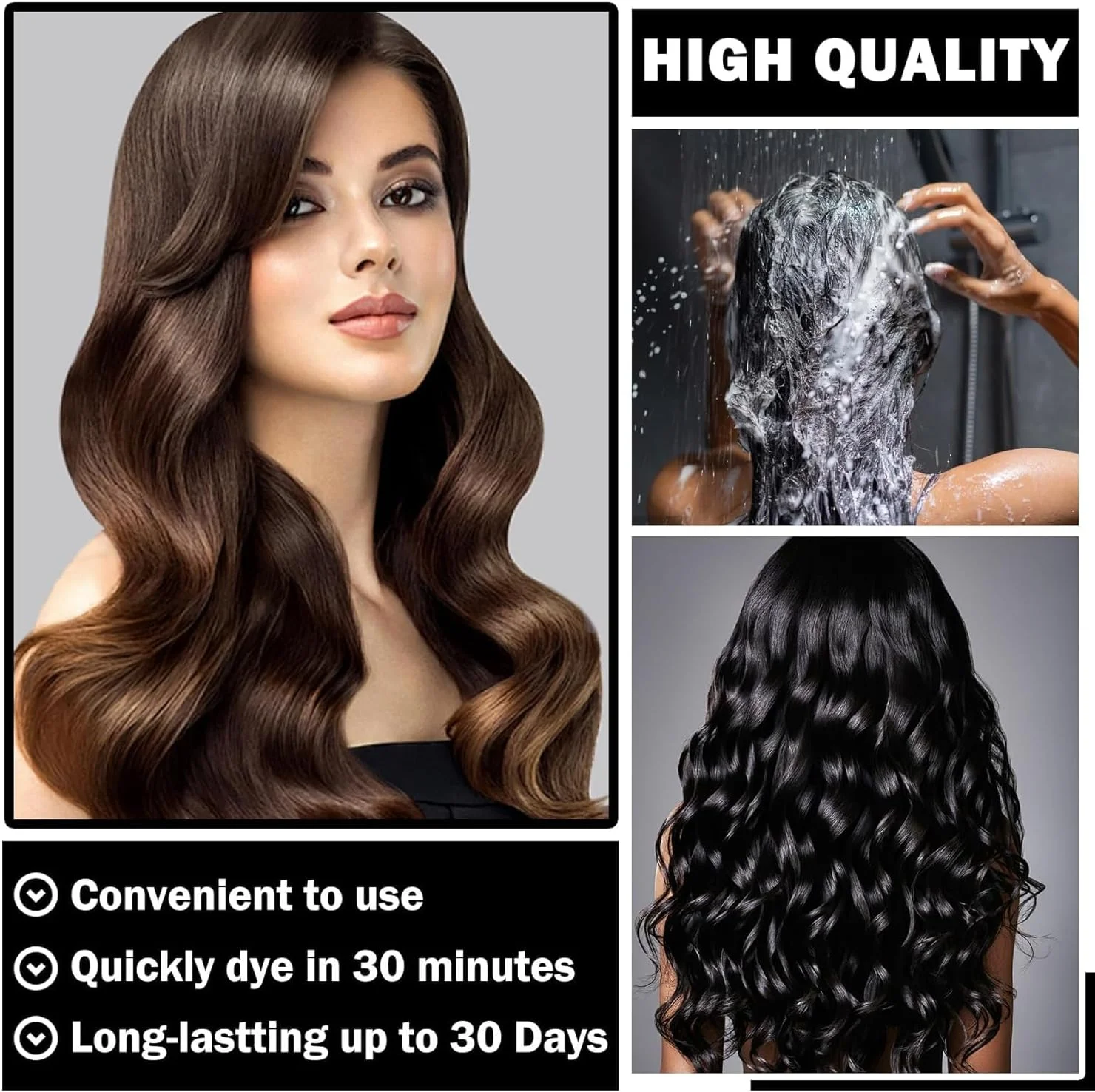 شامپو رنگ مو مشکی LBOYLOVE®، شامپو رنگ مو برای موهای سفید، شامپو 4 در 1، پوشش رنگ مو برای موهای سفید برای زنان و مردان، شامپو رنگ مو گیاهی طبیعی 500 میلی لیتر (قهوه ای تیره) شامپو رنگ مو مشکی LBOYLOVE®، شامپو رنگ مو برای موهای سفید، شامپو 4 در 1، پوشش رنگ مو برای موهای سفید برای زنان و مردان، شامپو رنگ مو گیاهی طبیعی 500 میلی لیتر (قهوه ای تیره)