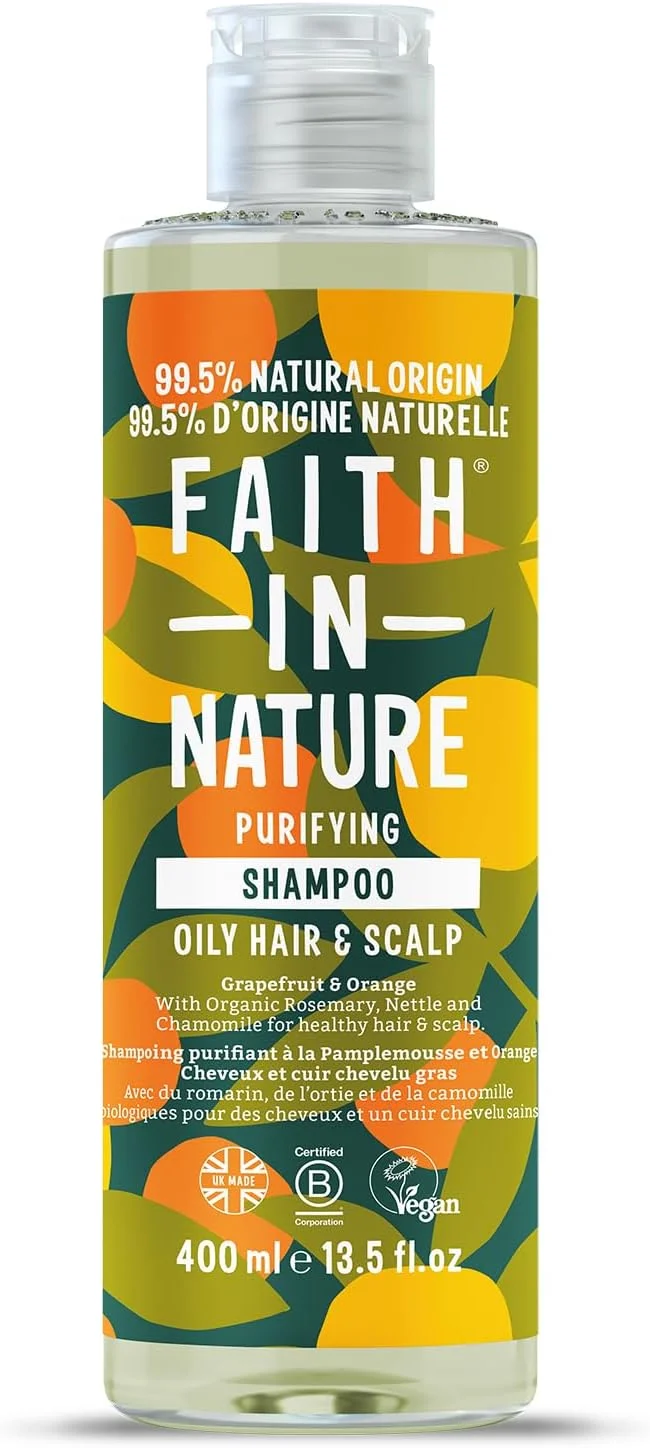 شامپو طبیعی گریپ فروت و پرتقال Faith In Nature، نشاط بخش، وگان و بدون تست حیوانی، بدون SLS یا پارابن، برای موهای معمولی تا چرب، 400 میلی لیتر شامپو طبیعی گریپ فروت و پرتقال Faith In Nature، نشاط بخش، وگان و بدون تست حیوانی، بدون SLS یا پارابن، برای موهای معمولی تا چرب، 400 میلی لیتر