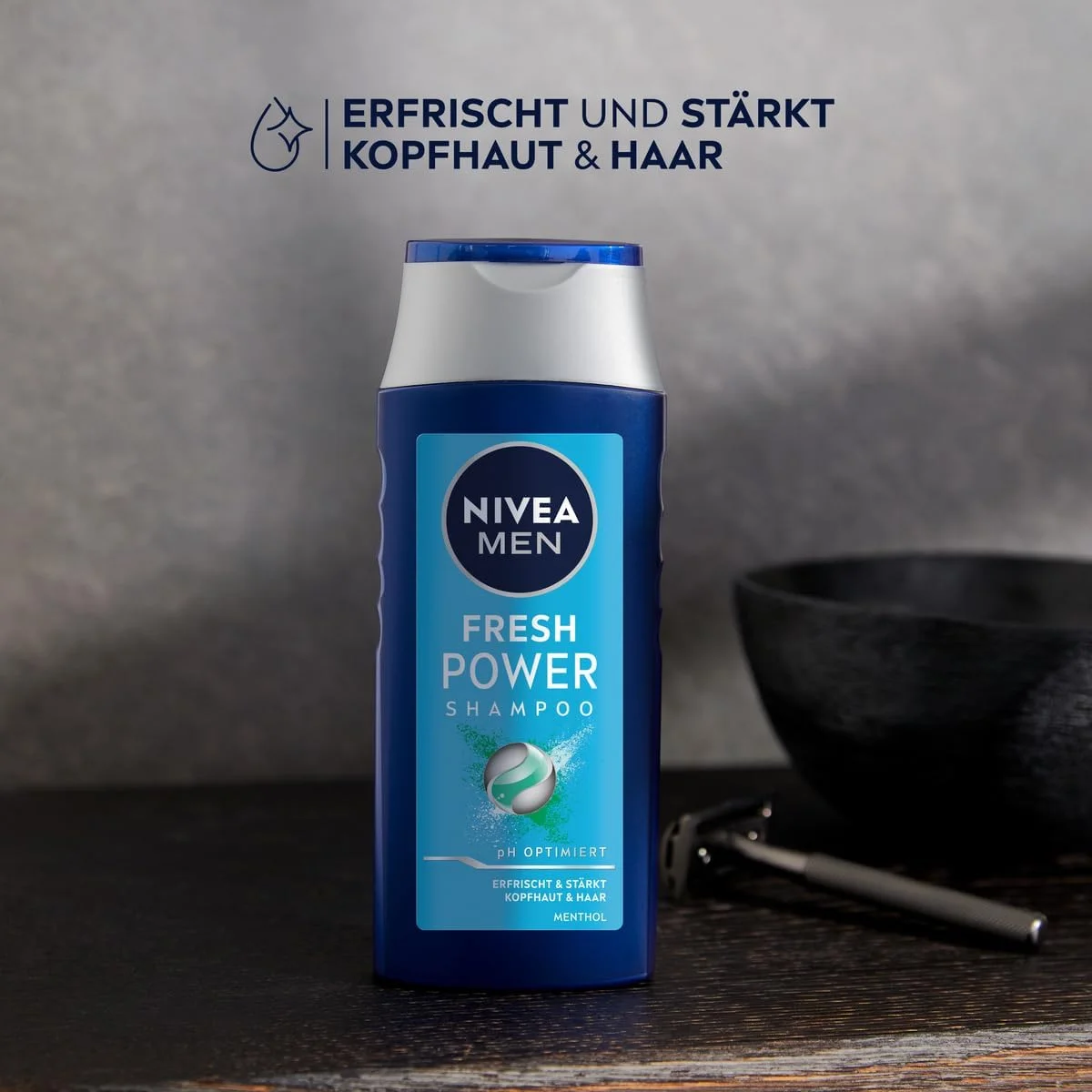 شامپو طراوت بخش نیوآ من فرش پاور حاوی منتول، شامپو مو بدون سیلیکون، طراوت بخش و تقویت کننده پوست سر و مو، مراقبت از مو با pH بهینه و طراوت (250 میلی لیتر) شامپو طراوت بخش نیوآ من فرش پاور حاوی منتول، شامپو مو بدون سیلیکون، طراوت بخش و تقویت کننده پوست سر و مو، مراقبت از مو با pH بهینه و طراوت (250 میلی لیتر)