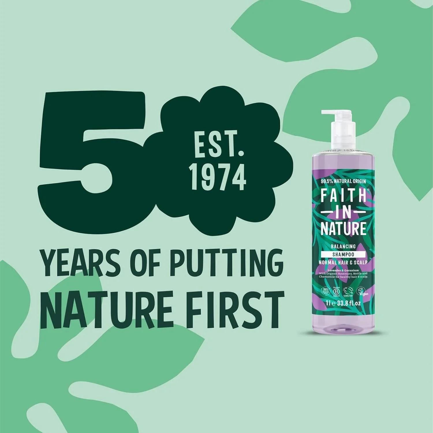 شامپو طبیعی اسطوخودوس و شمعدانی Faith In Nature، تسکین دهنده، وگان و بدون تست حیوانی، بدون SLS یا پارابن، برای موهای معمولی تا خشک، 1 لیتر شامپو طبیعی اسطوخودوس و شمعدانی Faith In Nature، تسکین دهنده، وگان و بدون تست حیوانی، بدون SLS یا پارابن، برای موهای معمولی تا خشک، 1 لیتر