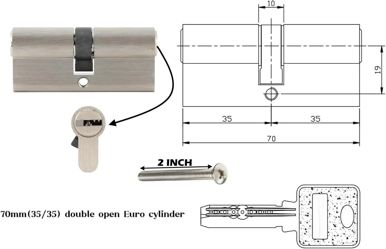 سیلندر قفل درب بیلا 70 میلی متر (35-35) با 5 کلید کامپیوتری ضد زنگ مناسب برای درب های چوبی و درب های آلومینیومی سیلندر قفل درب بیلا 70 میلی متر (35-35) با 5 کلید کامپیوتری ضد زنگ مناسب برای درب های چوبی و درب های آلومینیومی