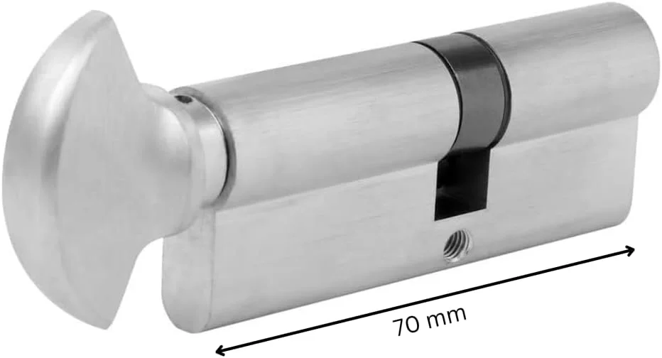 سیلندر قفل درب سرویس بهداشتی 70 میلی متری استیل ضد زنگ، دستگیره بدون کلید و دستگیره با گزینه های کلید برای درب های خانه و محل کار (سیلندر قفل دستگیره بدون کلید)