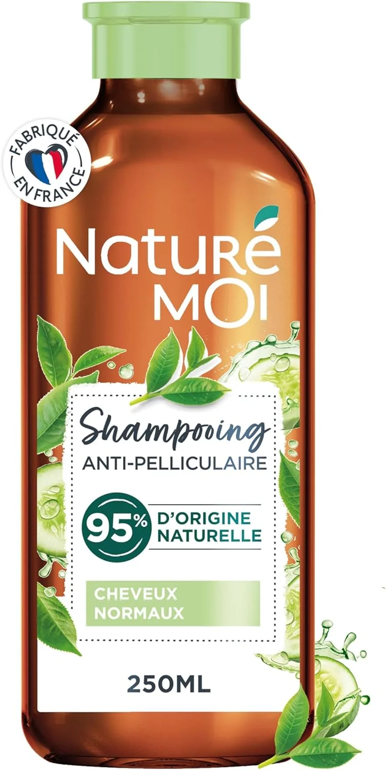 ناتوره موآ - شامپو ضد شوره - موهای معمولی - شامپو بدون سولفات - مراقبت از مو شوره سر - چای، آب خیار ارگانیک - 95% منشاء طبیعی - 250 میلی لیتر
