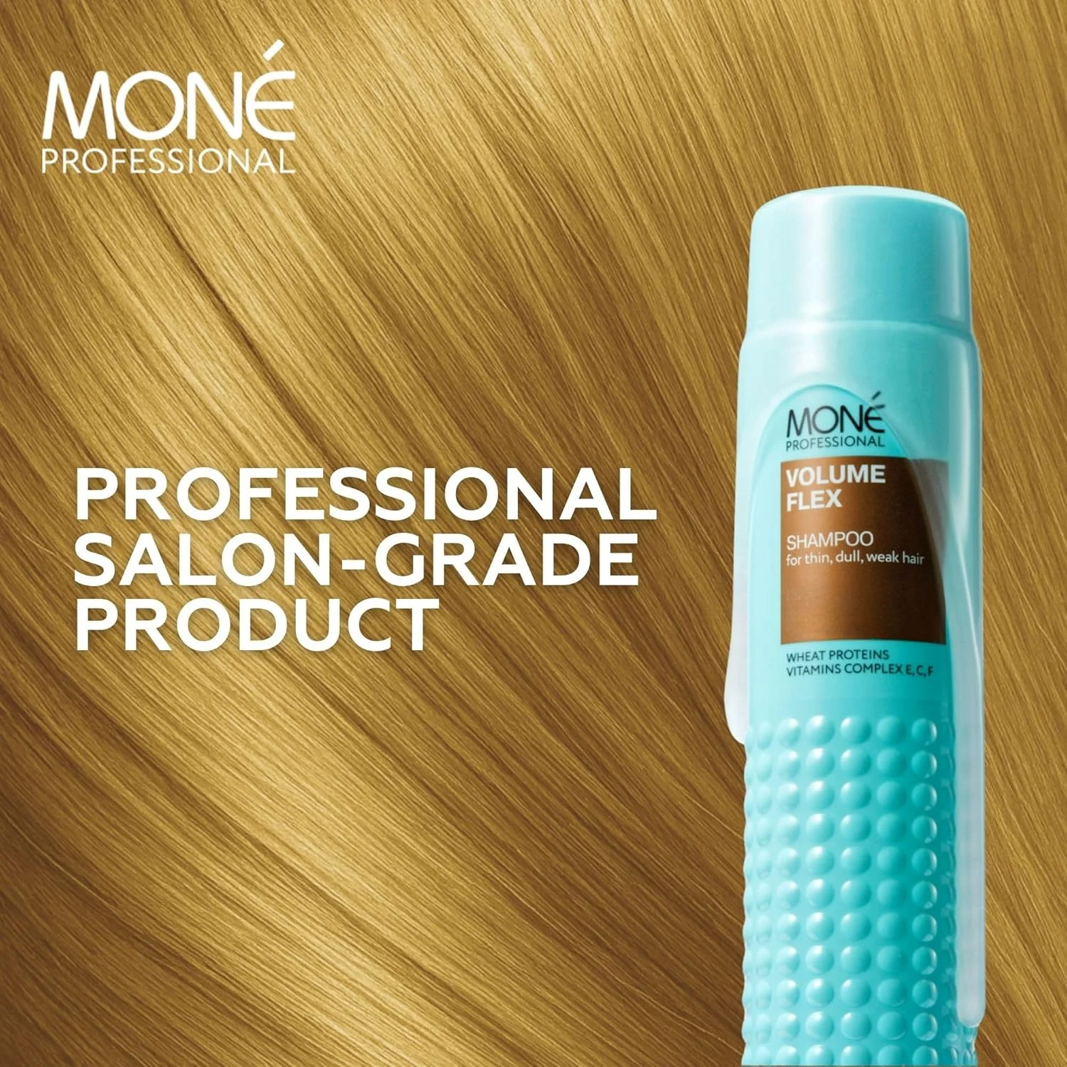 شامپو حجم دهنده موهای نازک، کم پشت و ضعیف Mone PROFESSIONAL – حجم و نرمی سبک با پروتئین گندم + ویتامین های E، C و F – pH 6.0 – 300 میلی لیتر شامپو حجم دهنده موهای نازک، کم پشت و ضعیف Mone PROFESSIONAL – حجم و نرمی سبک با پروتئین گندم + ویتامین های E، C و F – pH 6.0 – 300 میلی لیتر