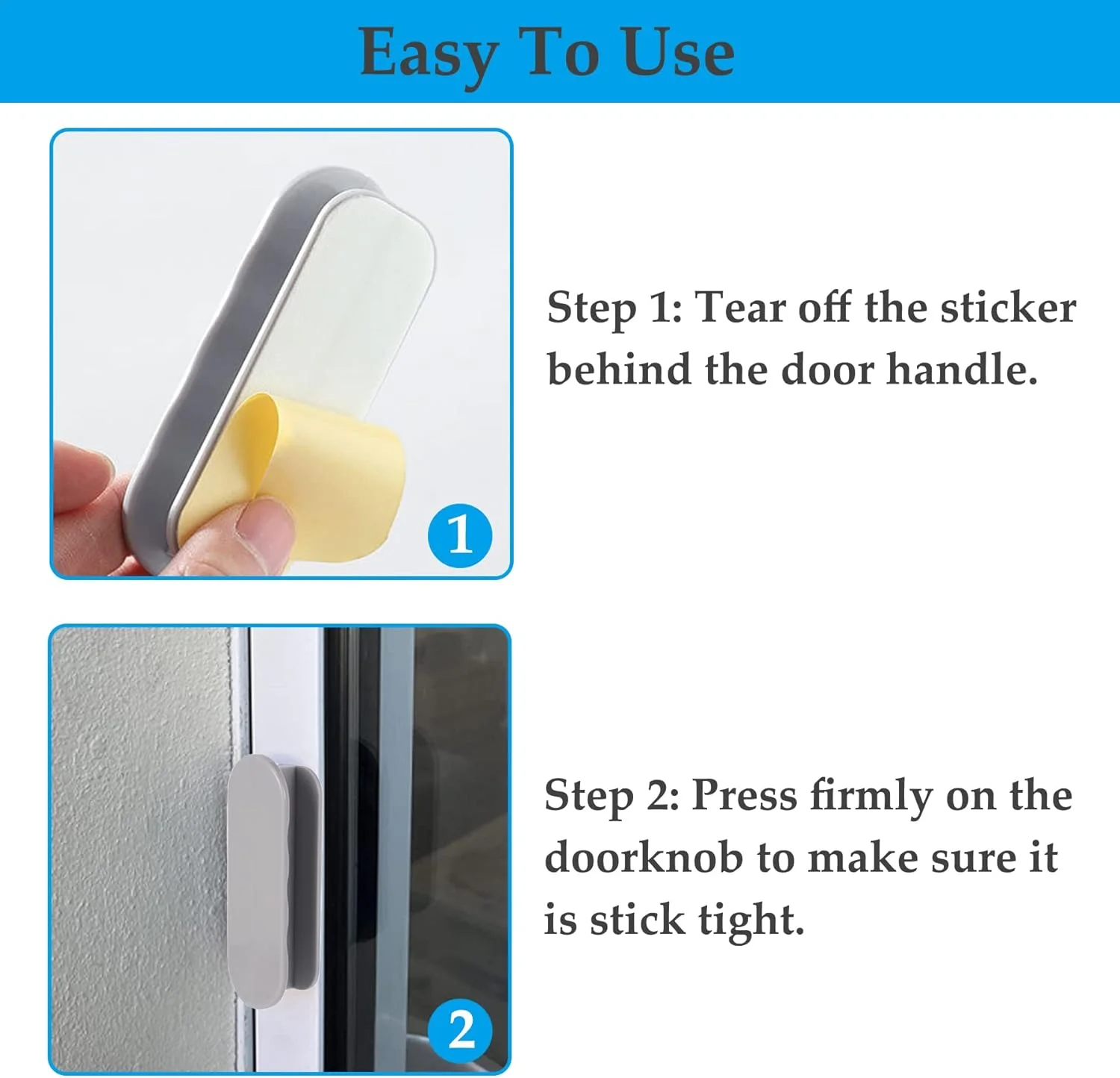 بسته 2 عددی دستگیره درب بالکن CiciIng، دستگیره درب خود چسب، دستگیره کابینت، دستگیره پلاستیکی درب برای کشوهای کابینت، پنجره ها، درب شیشه ای (خاکستری)