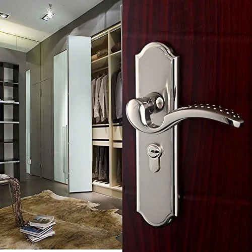 سیلندر قفل درب سرویس بهداشتی 70 میلی متری استیل ضد زنگ، دستگیره بدون کلید و دستگیره با گزینه های کلید برای درب های خانه و محل کار (سیلندر قفل دستگیره بدون کلید)