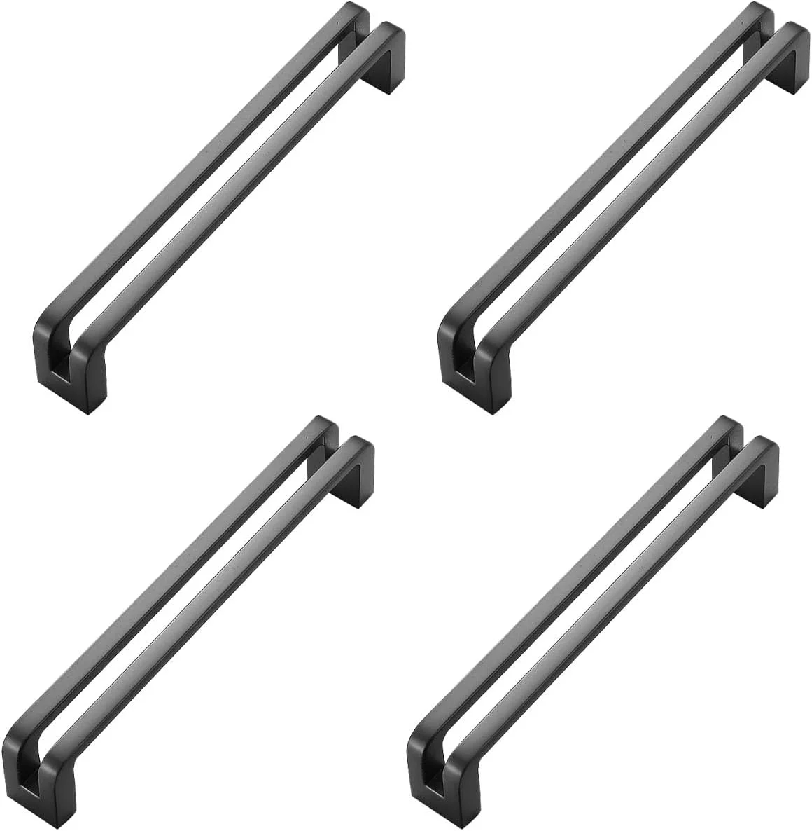 دسته کابینت آشپزخانه WJXFHTD بسته 4 عددی، دستگیره درب کابینت مدرن مینیمالیستی، دستگیره کشو کابینت آرت دکو، دستگیره آلیاژ روی (خاکستری)