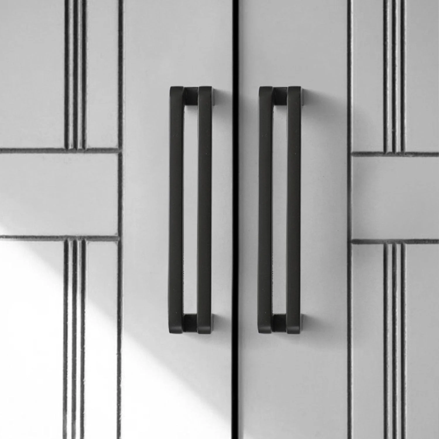 دسته کابینت آشپزخانه WJXFHTD بسته 4 عددی، دستگیره درب کابینت مدرن مینیمالیستی، دستگیره کشو کابینت آرت دکو، دستگیره آلیاژ روی (خاکستری)