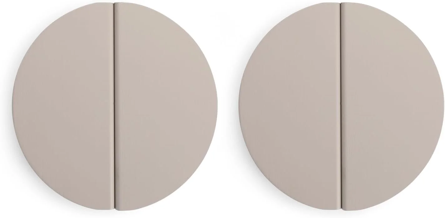 دستگیره های کشو Evionlin خاکستری روشن 2-1/2 اینچی، 4 عدد دستگیره های هلالی برنجی برس خورده نیم دایره ای با پیچ ​​برای درب مبلمان اتاق خواب کمد آشپزخانه