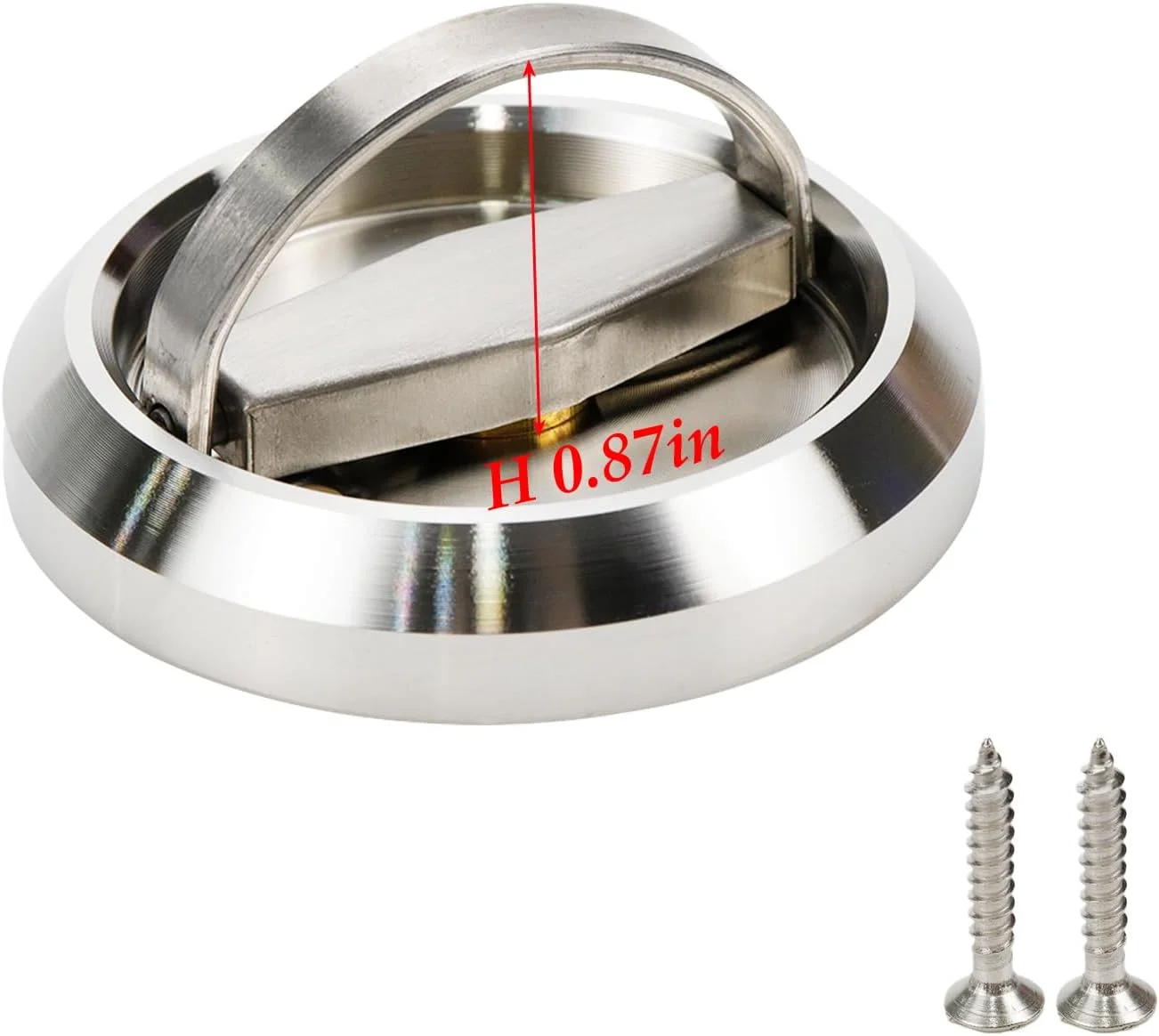 دستگیره های توکار FarBoat، دستگیره های گرد کابینت، دستگیره های مخفی توکار، سخت افزار برس خورده سنگین برای درب ضد حریق، کمد، کابینت با پیچ (نقره ای، 74 میلی متر / 2.9 اینچ قطر خارجی)