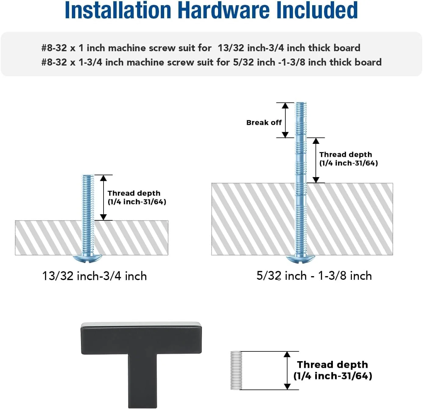 دستگیره کابینت 2 عددی، دستگیره کابینت مشکی، دستگیره کابینت آشپزخانه 2 اینچی، دستگیره تک سوراخ برای کشوهای کمد