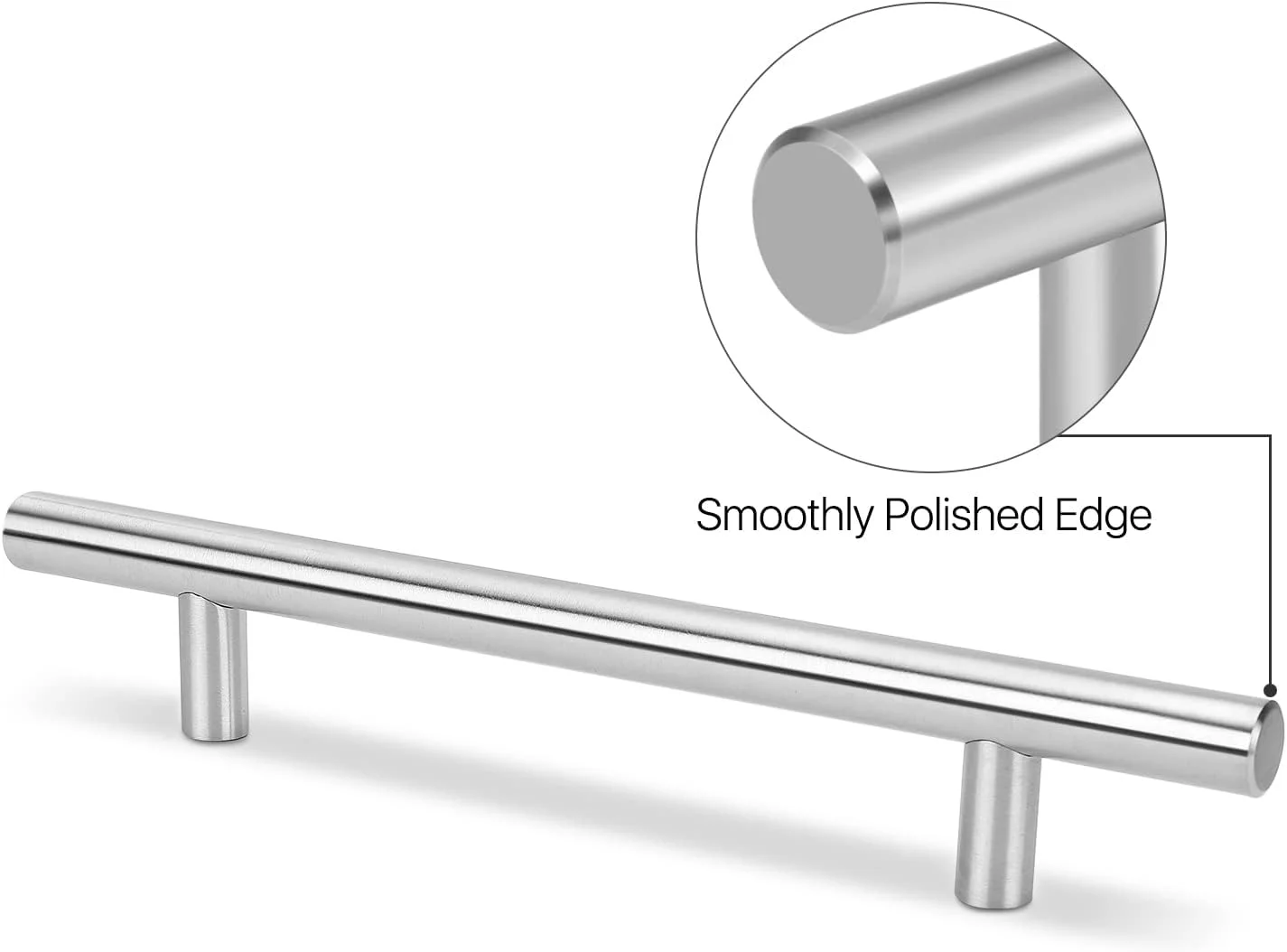 دستگیره کابینت آشپزخانه فلکسیون، بسته 5 عددی، نقره ای، کشو، 45.72 سانتی متر، فاصله مرکز سوراخ 28.7 سانتی متر، میله T شکل استیل ضد زنگ با نیکل برس خورده ساتن، سخت افزار برای درب کابینت آشپزخانه، مبلمان حمام