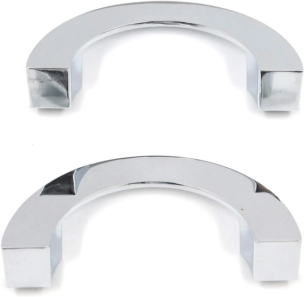 دستگیره کششی نیم دایره ای نقره ای Geesatis، 2 عدد، دستگیره مینیمالیستی مدرن برای کمد، کابینت، درب کمد و کشو، به همراه پیچ های نصب، فاصله سوراخ تا سوراخ 96 میلی متر / 3.8 اینچ