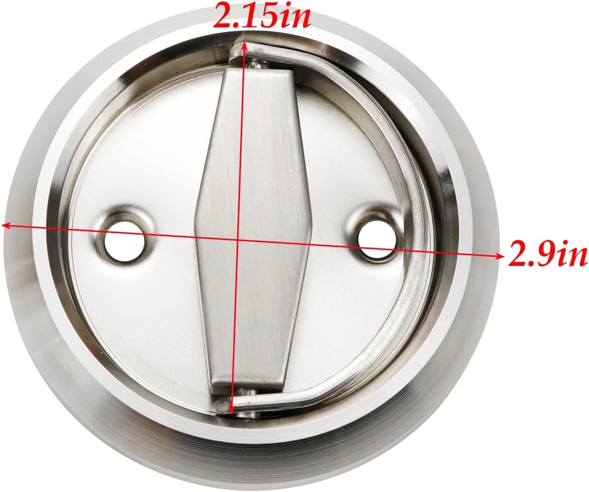 دستگیره های توکار FarBoat، دستگیره های گرد کابینت، دستگیره های مخفی توکار، سخت افزار برس خورده سنگین برای درب ضد حریق، کمد، کابینت با پیچ (نقره ای، 74 میلی متر / 2.9 اینچ قطر خارجی)