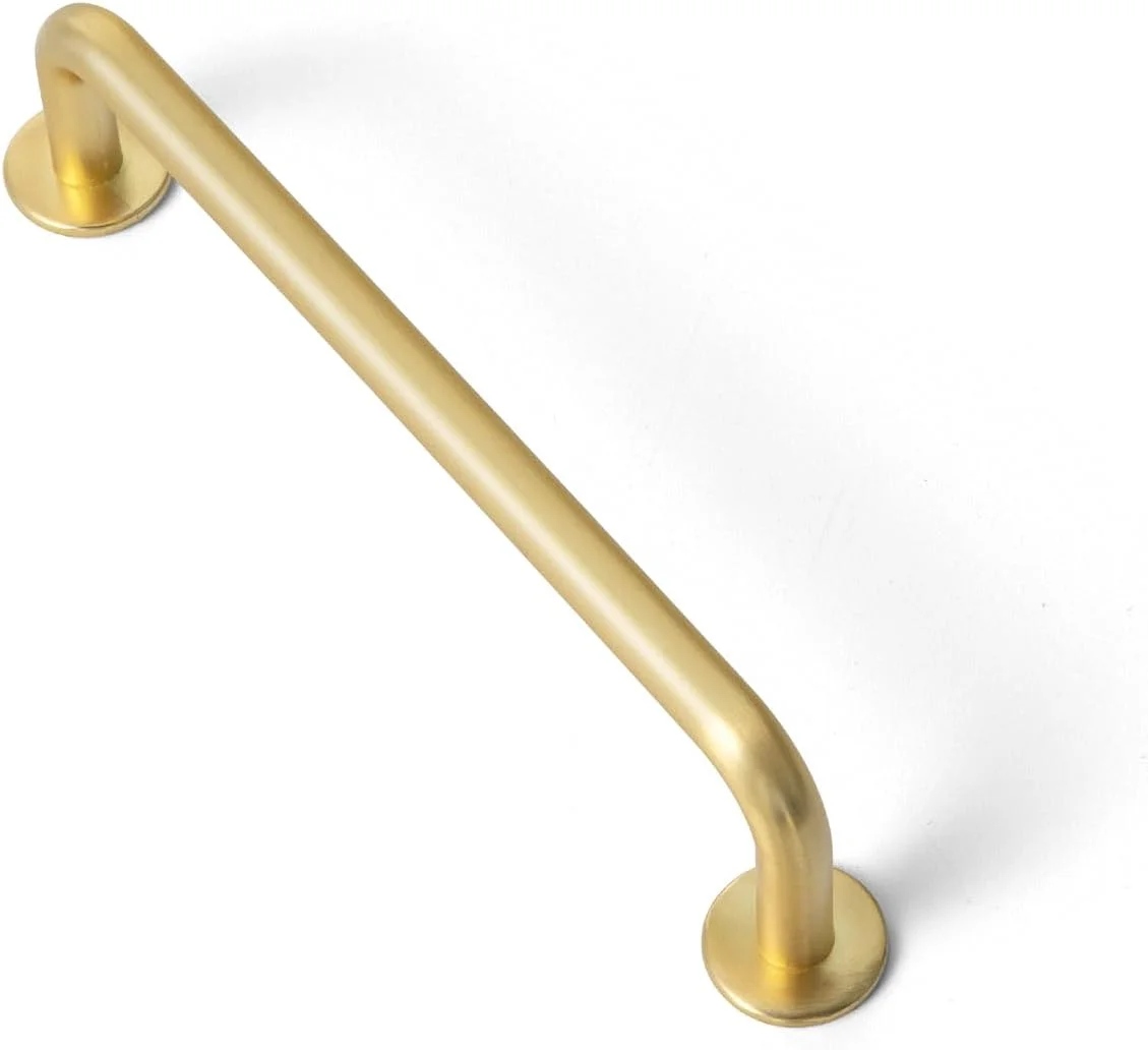 دستگیره کابینت و کشو برنجی مات Goo-Ki، بسته 6 عددی، 128 میلی متر، آلیاژ روی جامد، دستگیره میله ای طلایی مدرن برای کمد، دراور، کمد لباس و مبلمان