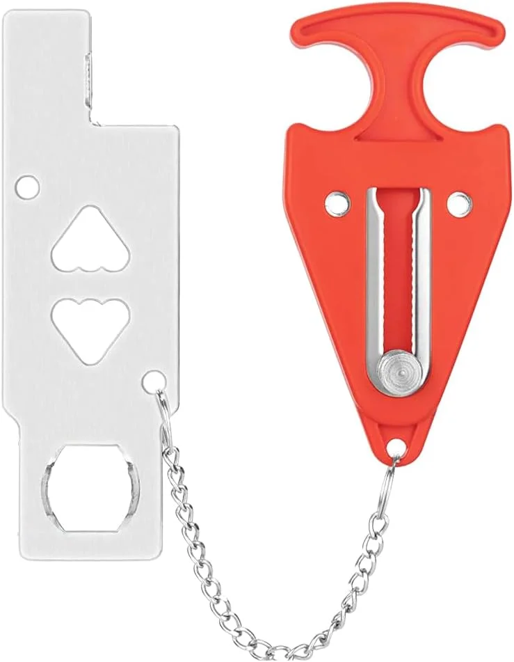 قفل درب قابل حمل Kigauru، فولاد ضد زنگ، بدون نیاز به سوراخکاری، قفل درب امنیتی هتل و منزل برای مسافران، استاپر درب هتل با استحکام بالا برای جلوگیری از ورود غیرمجاز، ایجاد امنیت و حریم خصوصی بیشتر