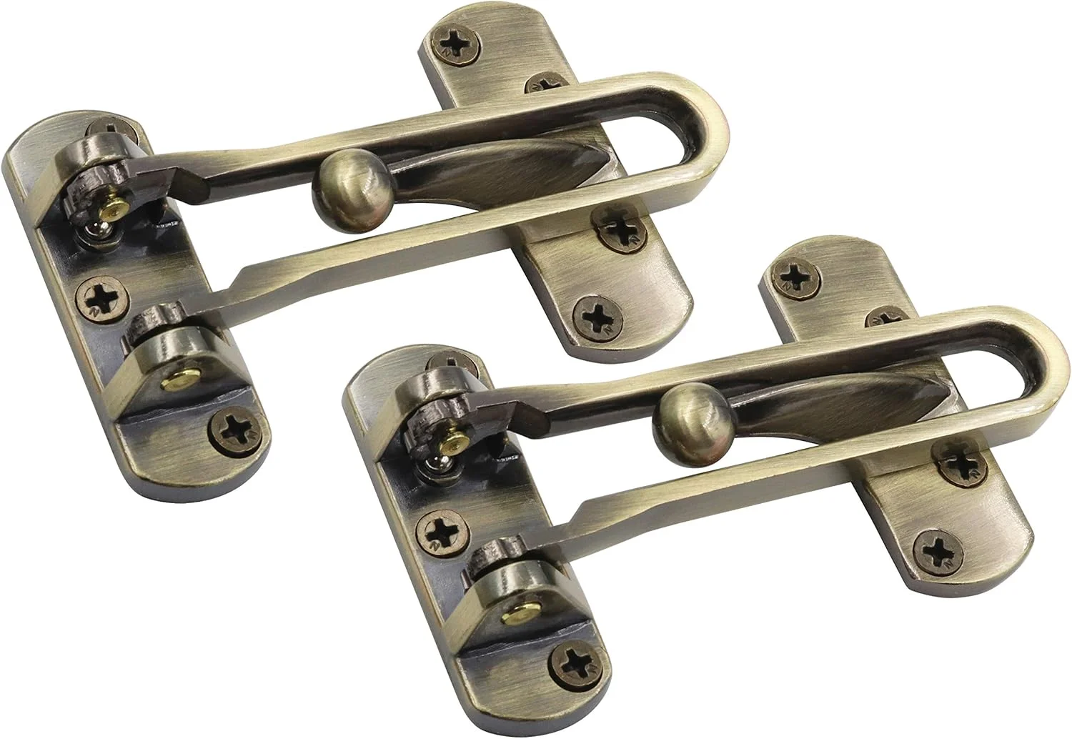 قفل میله ای درب سنگین LBY، بسته 2 عددی، قفل امنیتی U شکل ضد سرقت، قفل درب امنیتی منزل، آلیاژ آلومینیوم جامد ضخیم رنگ برنزی