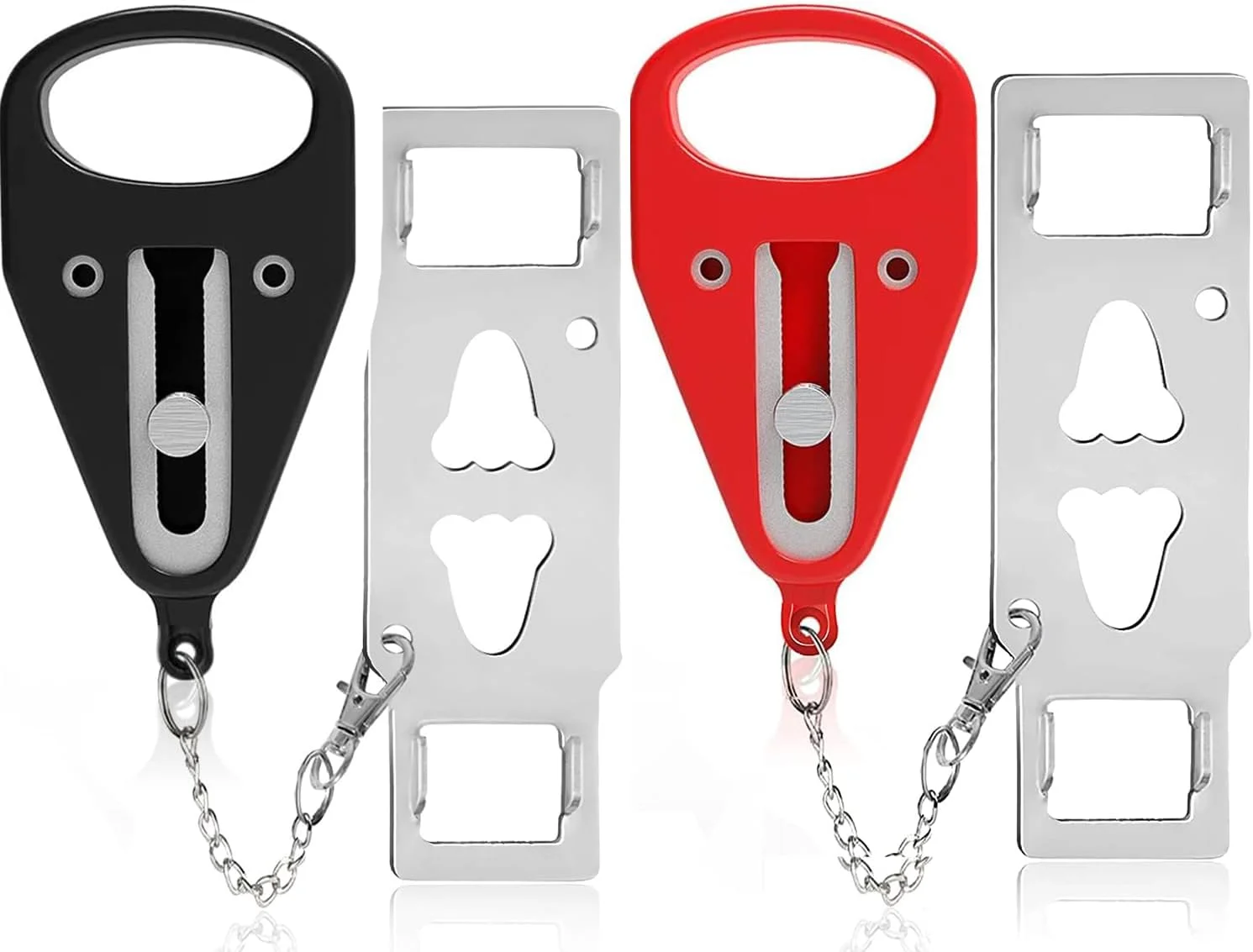 قفل درب قابل حمل KUOGO - بسته 2 عددی قفل اضافی سنگین و محکم برای حریم خصوصی و ایمنی بیشتر در هتل، آپارتمان و جلوگیری از ورود غیرمجاز در سفر، AirBNB، آپارتمان و خوابگاه