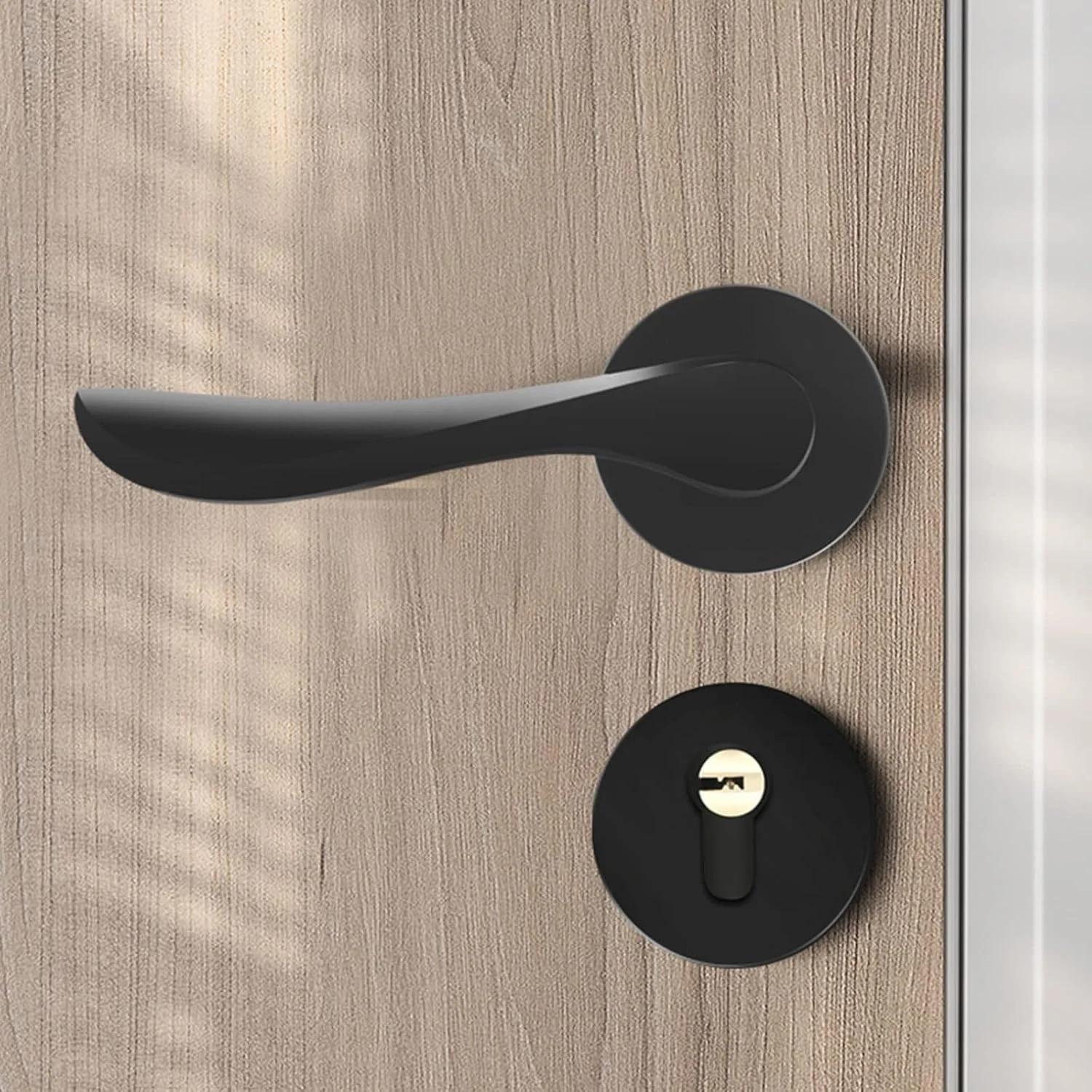 دستگیره اهرمی درب آلیاژ آلومینیوم سنگین MARSTARKAVY با قفل برای فضای داخلی، اتاق خواب و کمد - دستگیره های امنیتی