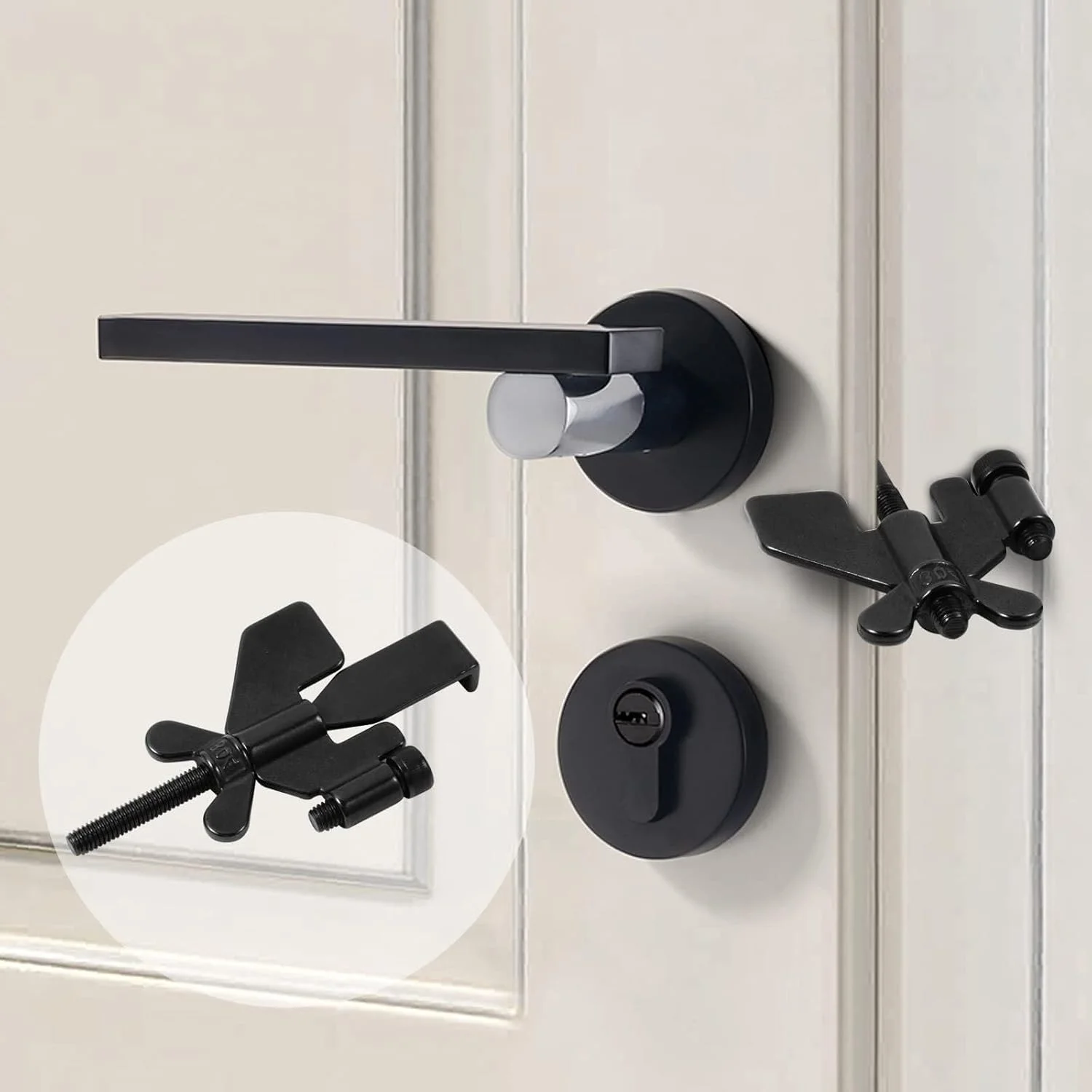 قفل درب قابل حمل، قفل درب قابل حمل برای مسافرت، امنیت درب، دستگاه های قفل درب برای ایمنی بیشتر، دستگاه های امنیتی قفل درب برای خانه، هتل، مدرسه (مشکی) قفل درب قابل حمل، قفل درب قابل حمل برای مسافرت، امنیت درب، دستگاه های قفل درب برای ایمنی بیشتر، دستگاه های امنیتی قفل درب برای خانه، هتل، مدرسه (مشکی)