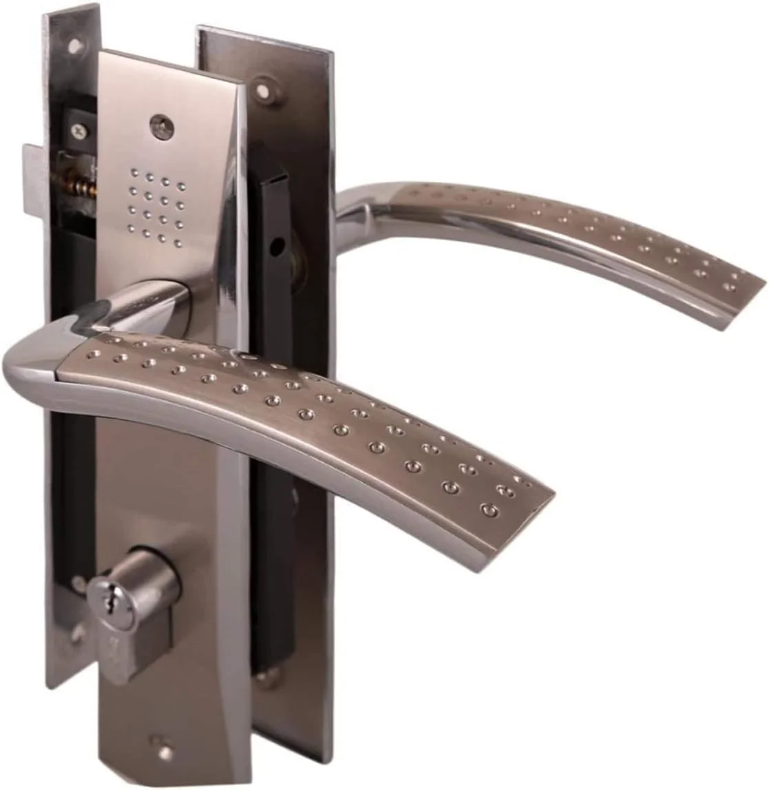 ست کامل دستگیره درب کوتل - امنیت بیشتر | نصب آسان | کیفیت عالی | طراحی شیک | سازگار با درب های استاندارد (روکش مس)