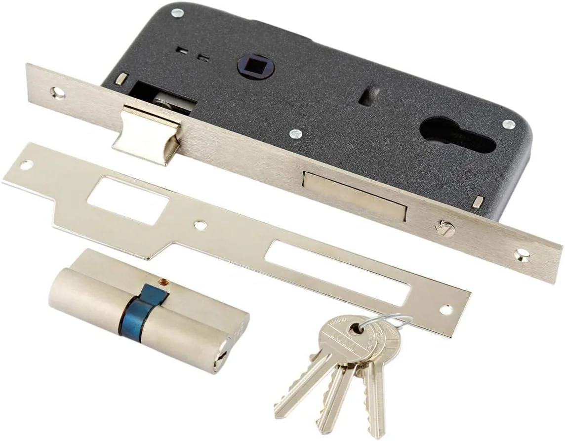 ست کامل دستگیره درب کوتل - امنیت بیشتر | نصب آسان | کیفیت عالی | طراحی شیک | سازگار با درب های استاندارد (روکش مس)