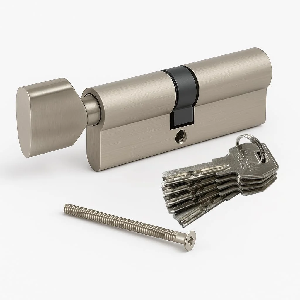 سیلندر قفل درب روبیک 80 میلی متر، دو طرفه با 5 کلید و شستی چرخشی، ضد زنگ برای درب های چوبی و آلومینیومی سیلندر قفل درب روبیک 80 میلی متر، دو طرفه با 5 کلید و شستی چرخشی، ضد زنگ برای درب های چوبی و آلومینیومی