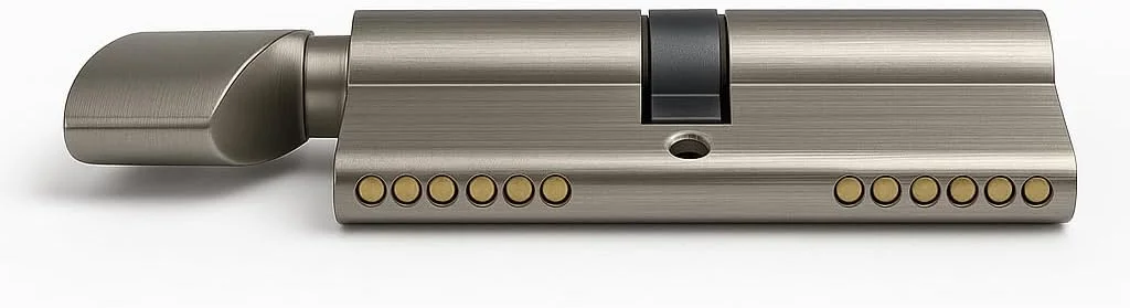 سیلندر قفل درب روبیک 80 میلی متر، دو طرفه با 5 کلید و شستی چرخشی، ضد زنگ برای درب های چوبی و آلومینیومی