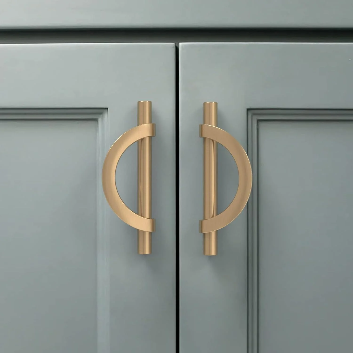 دستگیره کابینت KASTWAVE رنگ شامپاینی برنزی، بسته 4 عددی - فاصله مرکز سوراخ 96 میلی متر - دستگیره های کابینت آشپزخانه برای کمد و کشو - سخت افزار شیک برای کابینت های آشپزخانه