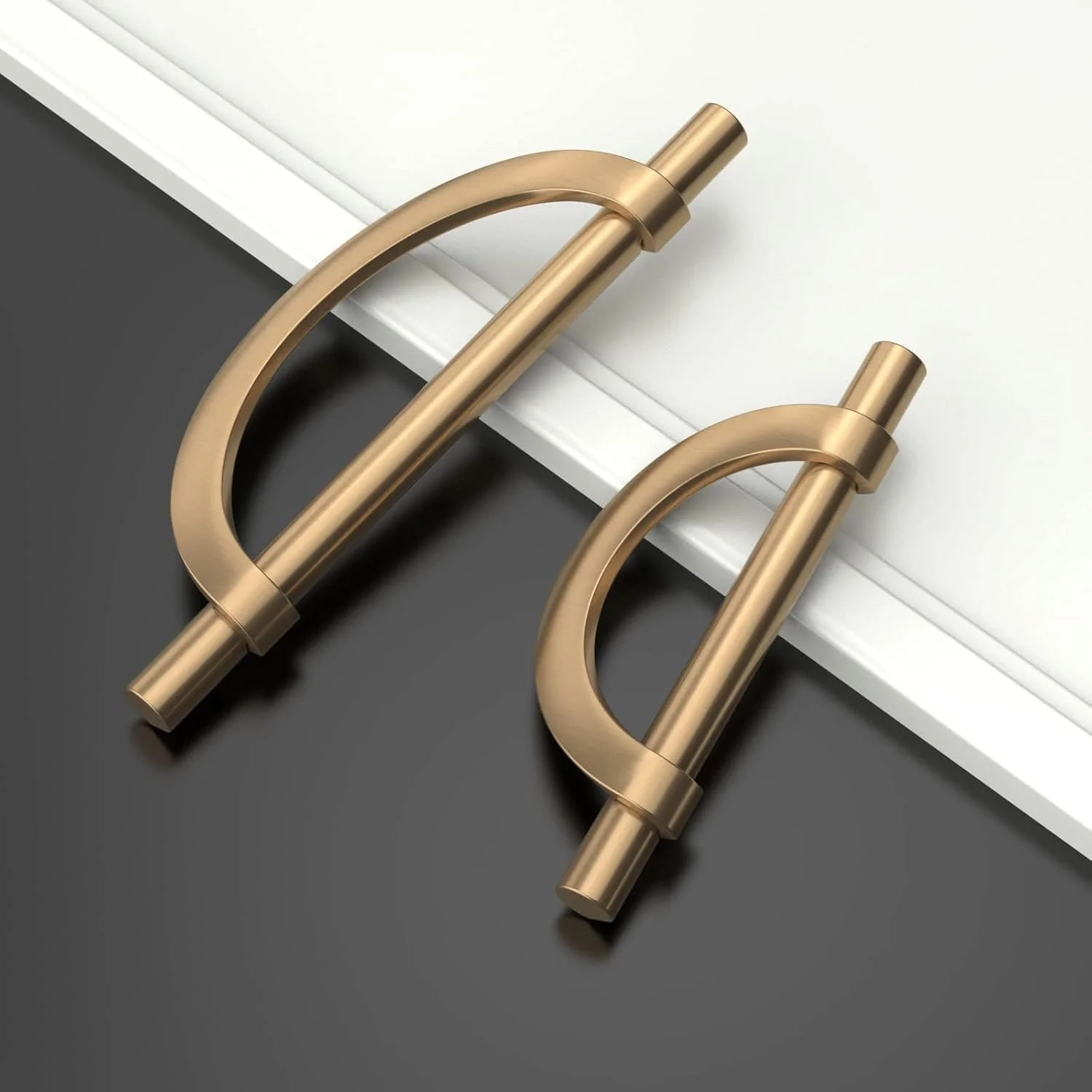 دستگیره کابینت KASTWAVE رنگ شامپاینی برنزی، بسته 4 عددی - فاصله مرکز سوراخ 96 میلی متر - دستگیره های کابینت آشپزخانه برای کمد و کشو - سخت افزار شیک برای کابینت های آشپزخانه