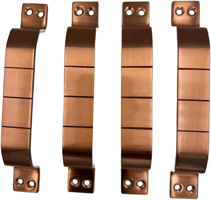 دستگیره کابینت مدرن، روکش مسی عتیقه، بسته 4 عددی، طول 6 سانتی متر