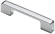 یک عدد دستگیره آلیاژ روی، رنگ کروم براق، طراحی مدرن و مینیمال، مناسب برای کشوها، کابینت ها، کمدها، درها یا پنجره ها (105mm x 12mm x 23mm)