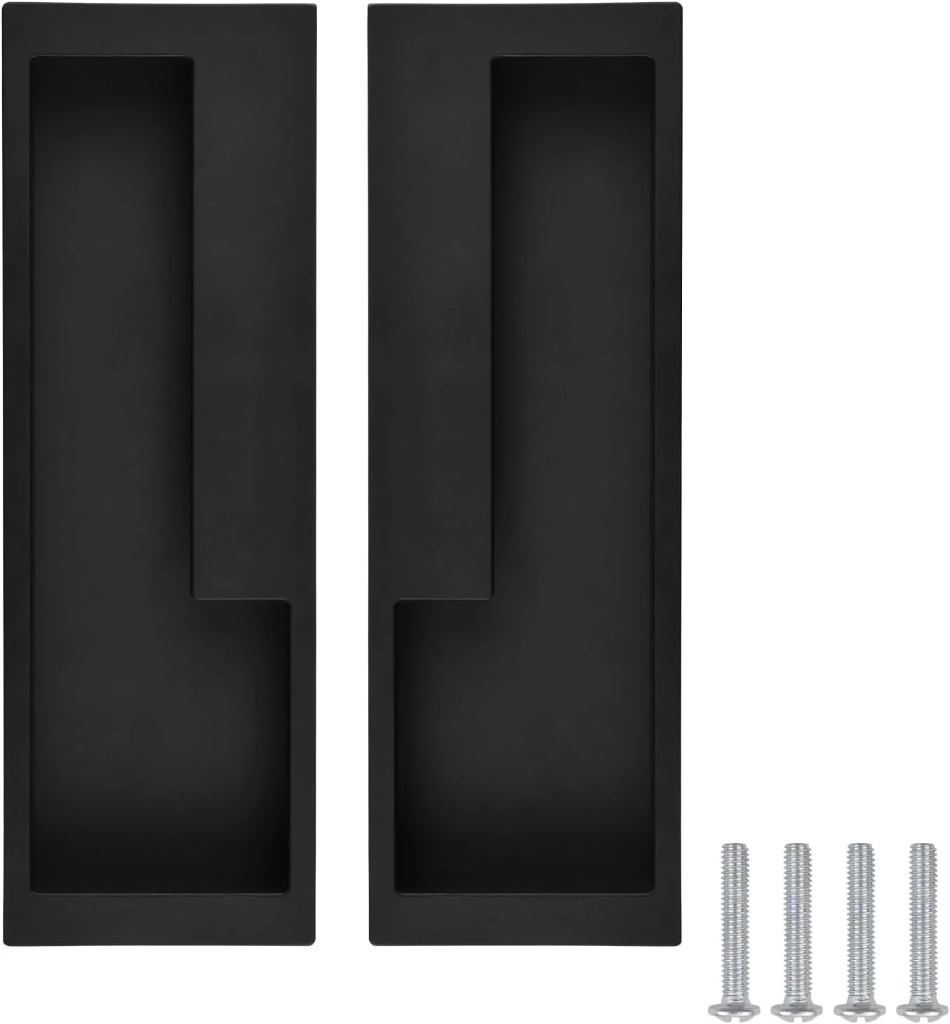 دستگیره های درب انبار آلیاژ روی MOROBOR، 2 عدد دستگیره کابینت مخفی با پیچ های مخفی، دستگیره کشویی ساده مدرن برای کمد کشو انبار کشویی (مشکی مات)