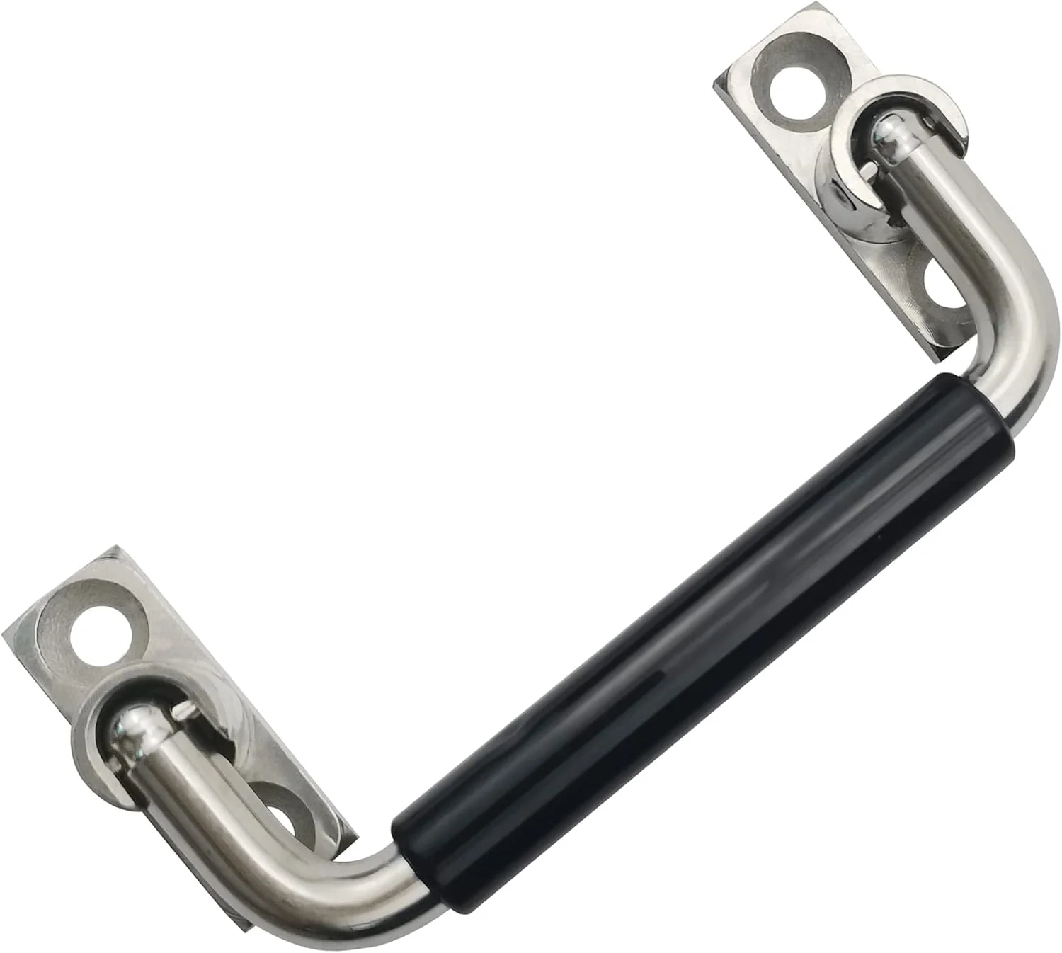 دستگیره تاشو کابینت استیل 304 مدل MAKINGTEC Elegant | مرکز سوراخ 4 اینچی، کشش 90 درجه با روکش لاستیکی | پرداخت براق