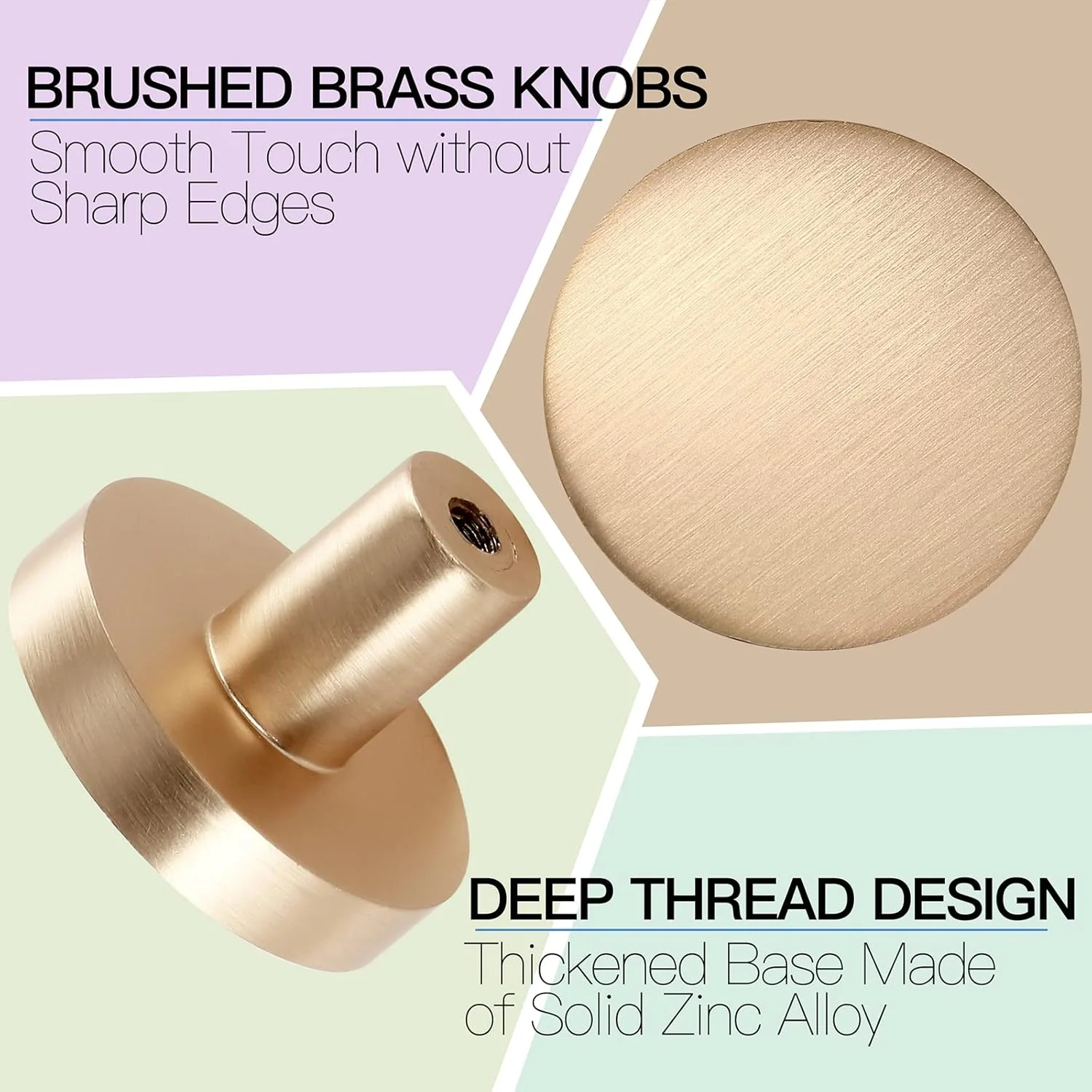 دستگیره های کشو برنجی برس خورده Masendelk، 12 عدد دستگیره کابینت آشپزخانه، دستگیره های مدرن کمد، دستگیره های گرد تزئینی مبلمان برای کابینت ها، کمد و کشو