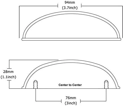 دستگیره های فنجانی LONTAN، 4 عددی، دستگیره درب کابینت - دستگیره های کمدی نیکل برس خورده، دستگیره کابینت آشپزخانه LS0313SNB76