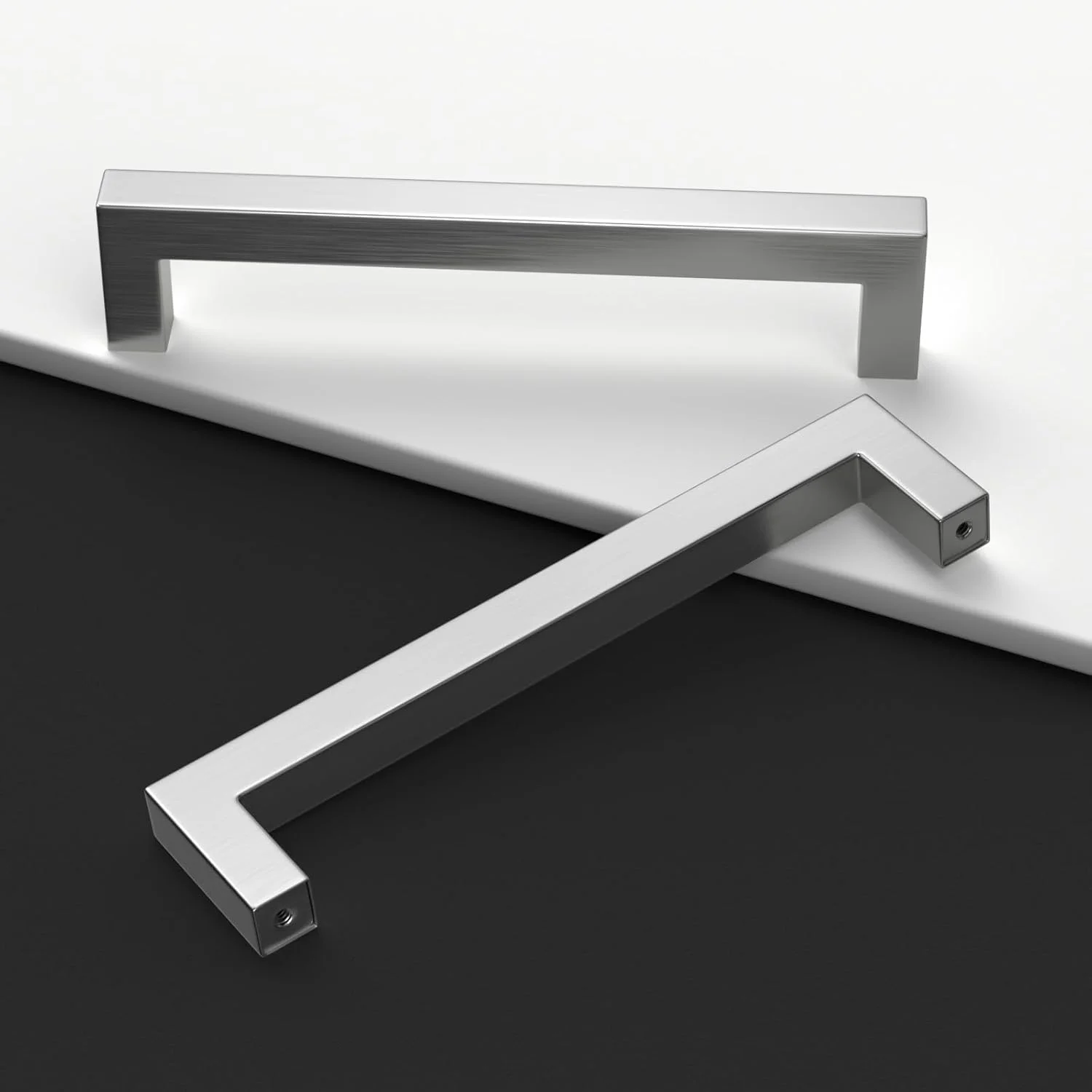 دستگیره کابینت آشپزخانه LONTAN بسته 10 عددی 160 میلی متر، دستگیره درب کمد، دستگیره کشو استیل ضد زنگ نیکل برس خورده مناسب برای حمام، اتاق خواب، اتاق نشیمن