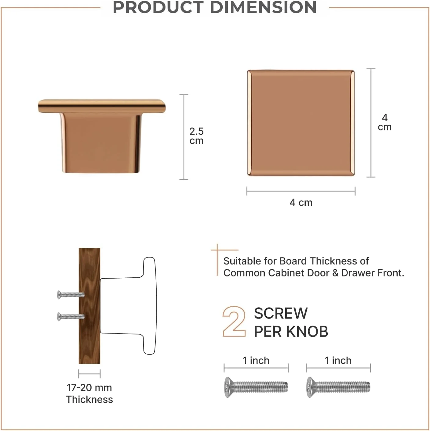 دستگیره کابینت انحصاری LAPO، دستگیره کشو، دستگیره برای کشوهای کمد، دستگیره کشو، دستگیره آشپزخانه (روکش طلای رز PVD) بسته 2 عددی