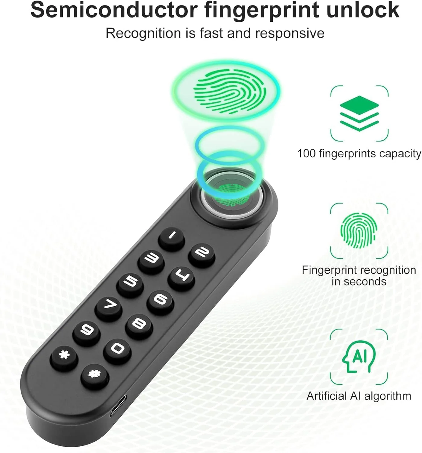 قفل اثر انگشتی هوشمند کابینت Admore | قفل الکترونیکی بدون کلید کشو با پشتیبان USB-C | قفل رمز عبور ترکیبی برای کمد لباس، کابینت و انباری منزل و اداره