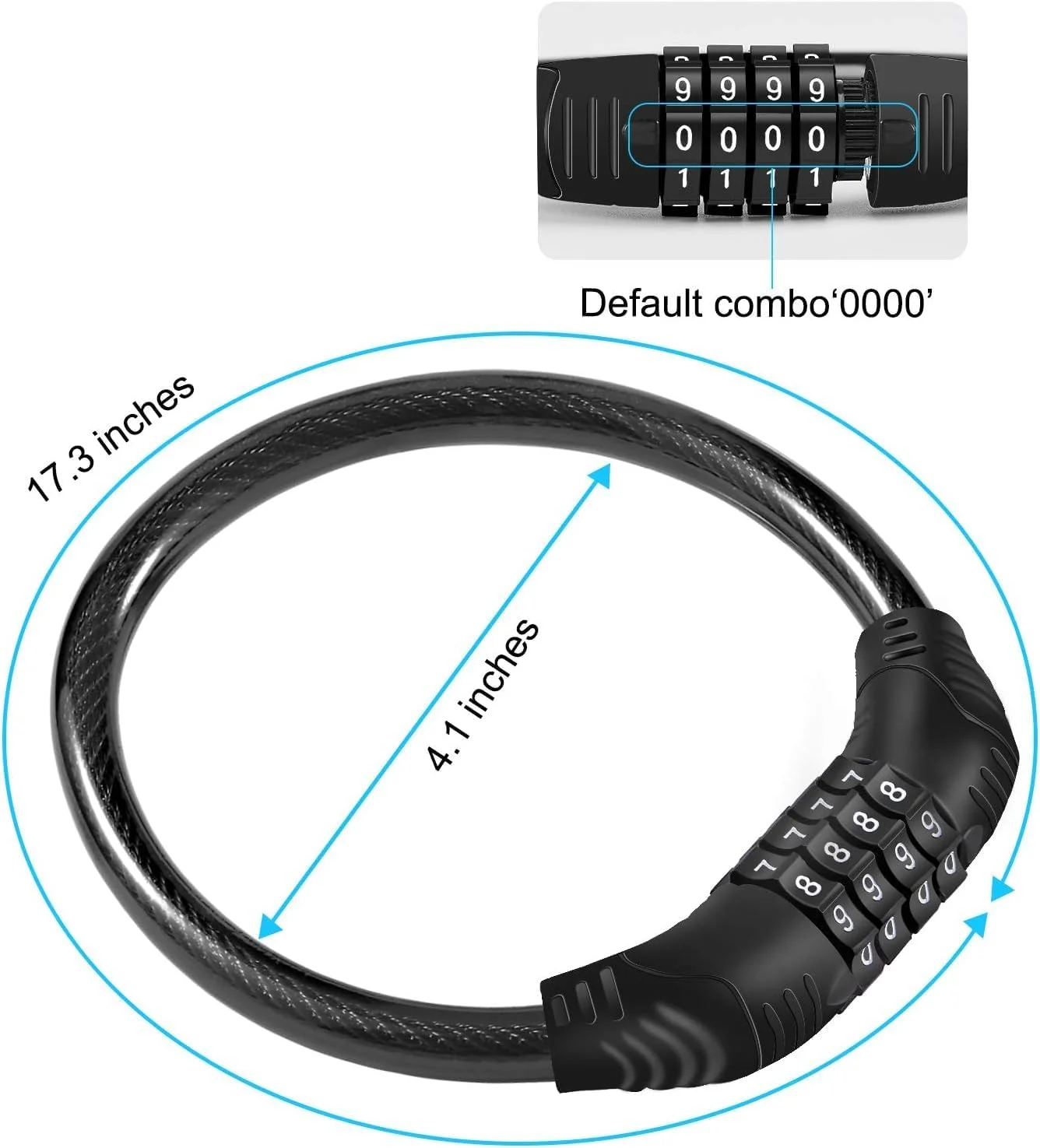 قفل یخچال ALMEKAQUZ، قفل 4 رقمی ارتقا یافته یخچال، قفل کابینت، قفل چند منظوره مستحکم برای درب کابینت، درب فرانسوی، قفل کابلی، کالسکه دوچرخه.