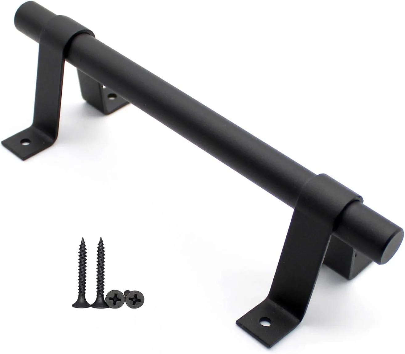 دستگیره درب انبار WJUAN، 200 میلی متر طول، دستگیره درب فولادی کربنی جامد مشکی، دستگیره درب کشویی برای کابینت آشپزخانه و اتاق خواب