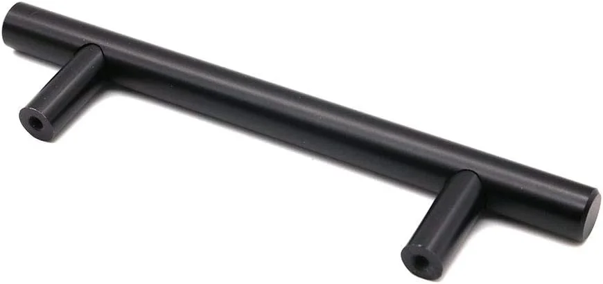 مجموعه 10 عددی دستگیره های T شکل و کشویی مشکی مات NUZAMAS، دستگیره های کشو مبلمان، آلیاژ روی، طول 150 میلی متر، دستگیره های میله ای کمد و کابینت آشپزخانه، فاصله مرکز تا مرکز 96 میلی متر