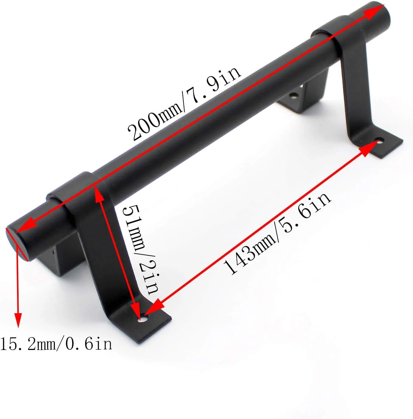 دستگیره درب انبار WJUAN، 200 میلی متر طول، دستگیره درب فولادی کربنی جامد مشکی، دستگیره درب کشویی برای کابینت آشپزخانه و اتاق خواب