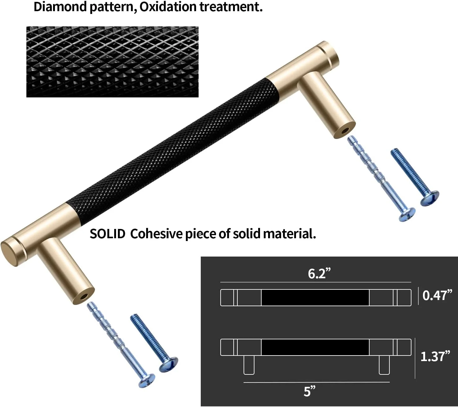 دستگیره کابینت میله ای Westablize بسته 10 عددی، 5 اینچی (128 میلی متر)، طلایی و مشکی آجدار، دستگیره های آلومینیومی برس خورده برای کشو و کمد دستگیره کابینت میله ای Westablize بسته 10 عددی، 5 اینچی (128 میلی متر)، طلایی و مشکی آجدار، دستگیره های آلومینیومی برس خورده برای کشو و کمد