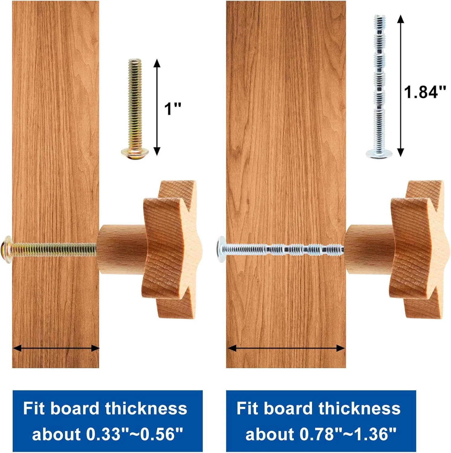 دستگیره کابینت چوبی YuGtcen، دستگیره کشو با طرح ستاره و ماه، دستگیره کمد کودکانه، دستگیره چوبی حیوانات جنگلی برای صنایع دستی، دستگیره برای مبلمان، کمد، درب کابینت (12 عدد، ماه ستاره ابر)