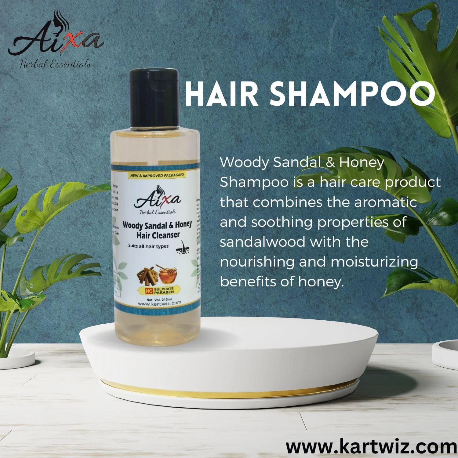 شامپو گیاهی چوبی صندل و عسل خادی پارواتی گرامودیگ، بدون SLS و پارابن (برای موهای معمولی) ساخت هند، قرمز، 210 میلی لیتر، بسته 2 عددی