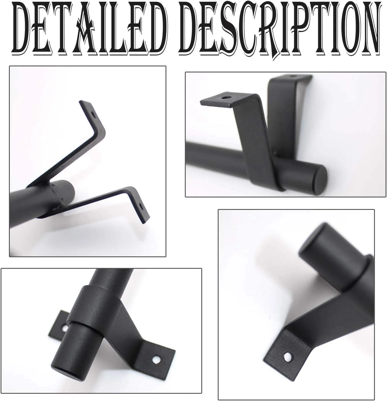 دستگیره درب انبار WJUAN، 200 میلی متر طول، دستگیره درب فولادی کربنی جامد مشکی، دستگیره درب کشویی برای کابینت آشپزخانه و اتاق خواب