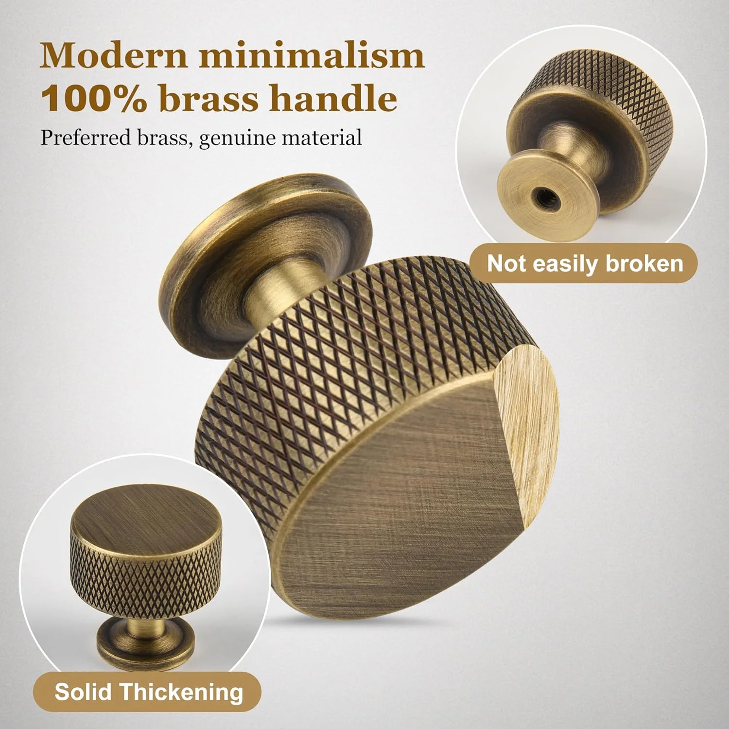 دستگیره کابینت آشپزخانه برنجی عتیقه Urnew، بسته 2 عددی، دستگیره های آجدار 1.1 اینچی برای کمد و کشوها، دستگیره های سخت افزاری مبلمان برای کمد لباس و درب کمد