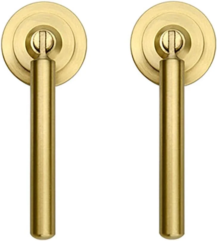 تیاززا 2 عدد دستگیره کشو برنجی برس خورده، دستگیره کابینت به سبک مدرن اواسط قرن، دستگیره کمد، دستگیره طلایی کشو کابینت حمام