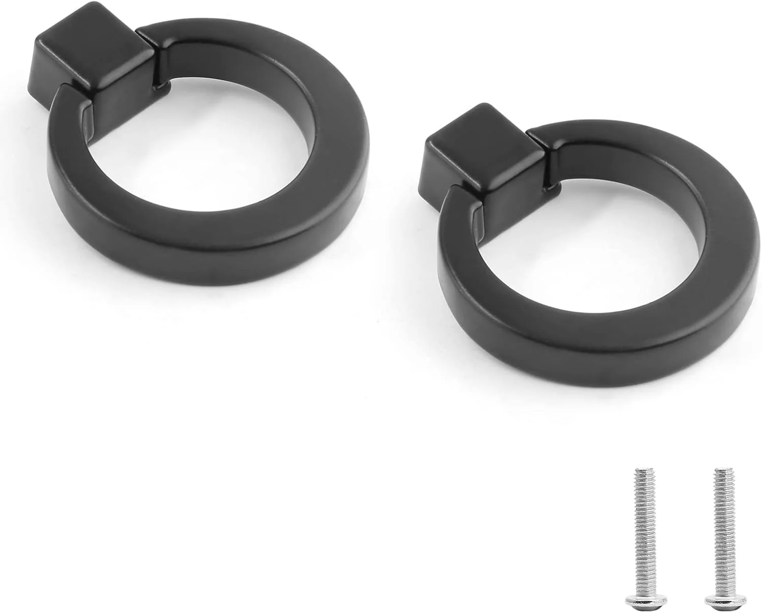 یونهوی، بسته 2 عددی دستگیره حلقه ای کشو به سبک مدرن اروپایی، آلیاژ روی 1.57 اینچی، دستگیره های حلقه ای تک سوراخه برای کشو کمد لباس، مشکی